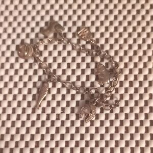 Silver Charm Bracelet with Horseshoe and Fish Charms